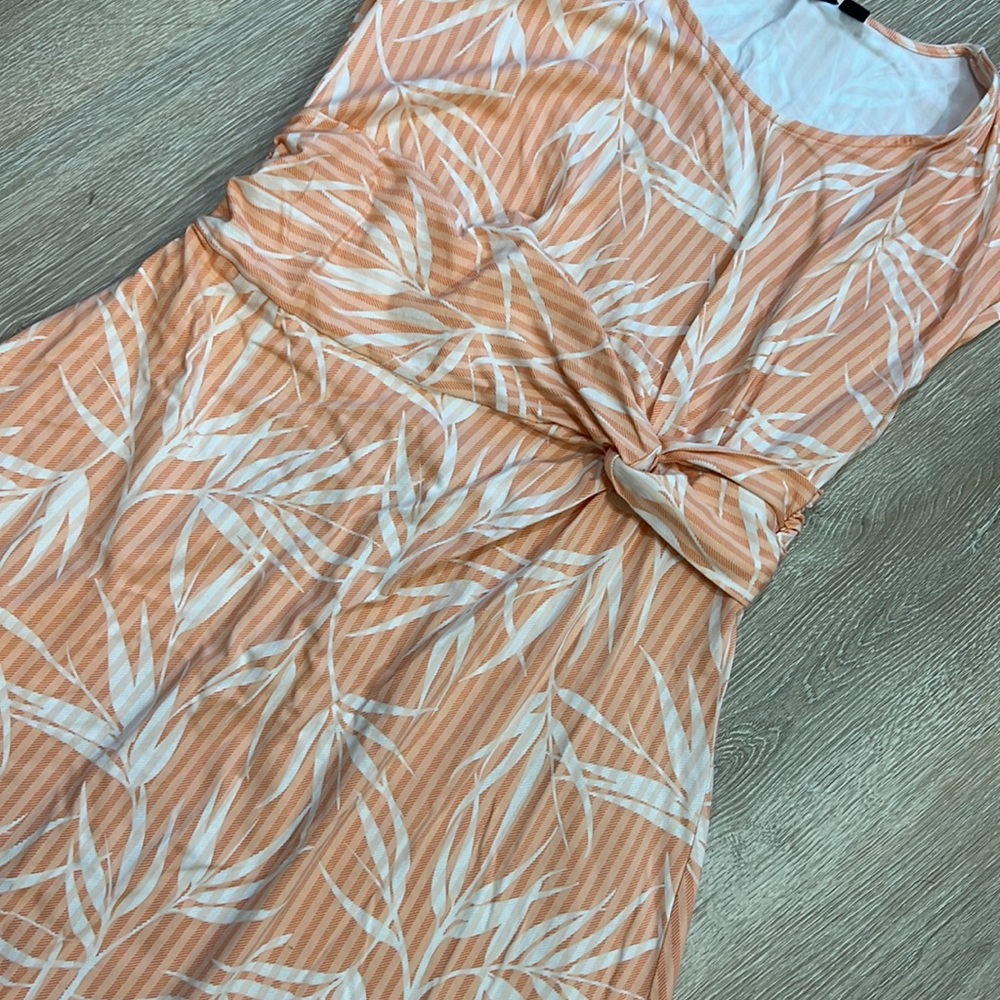 Lands End |  Coral Tropical Print Dress - Picture 2 of 6